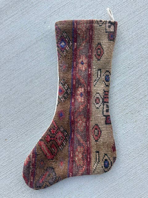 Turkish Vintage Rug Holiday Stocking (56)