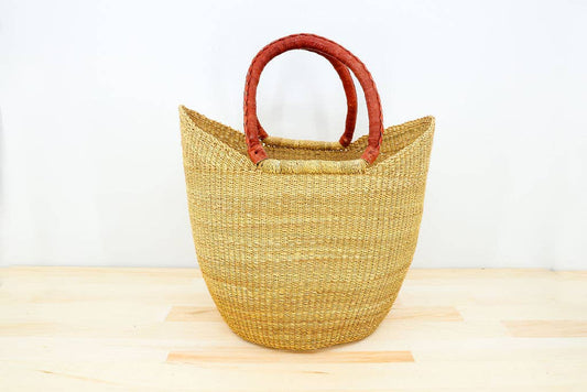 Tote Basket Bag, U-Shopper natural