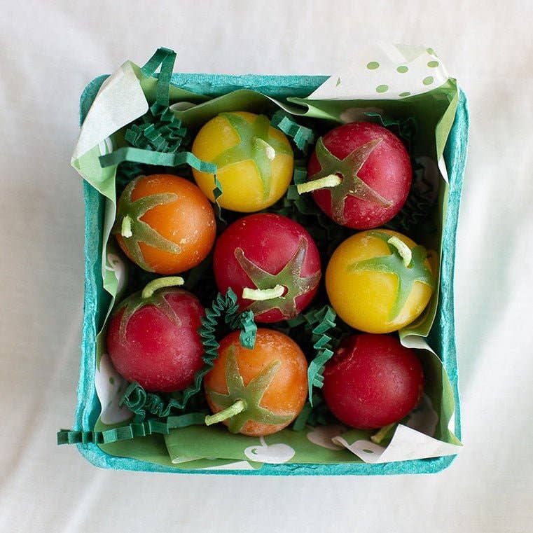 Cherry Tomato Beeswax Birthday Candles 8-count