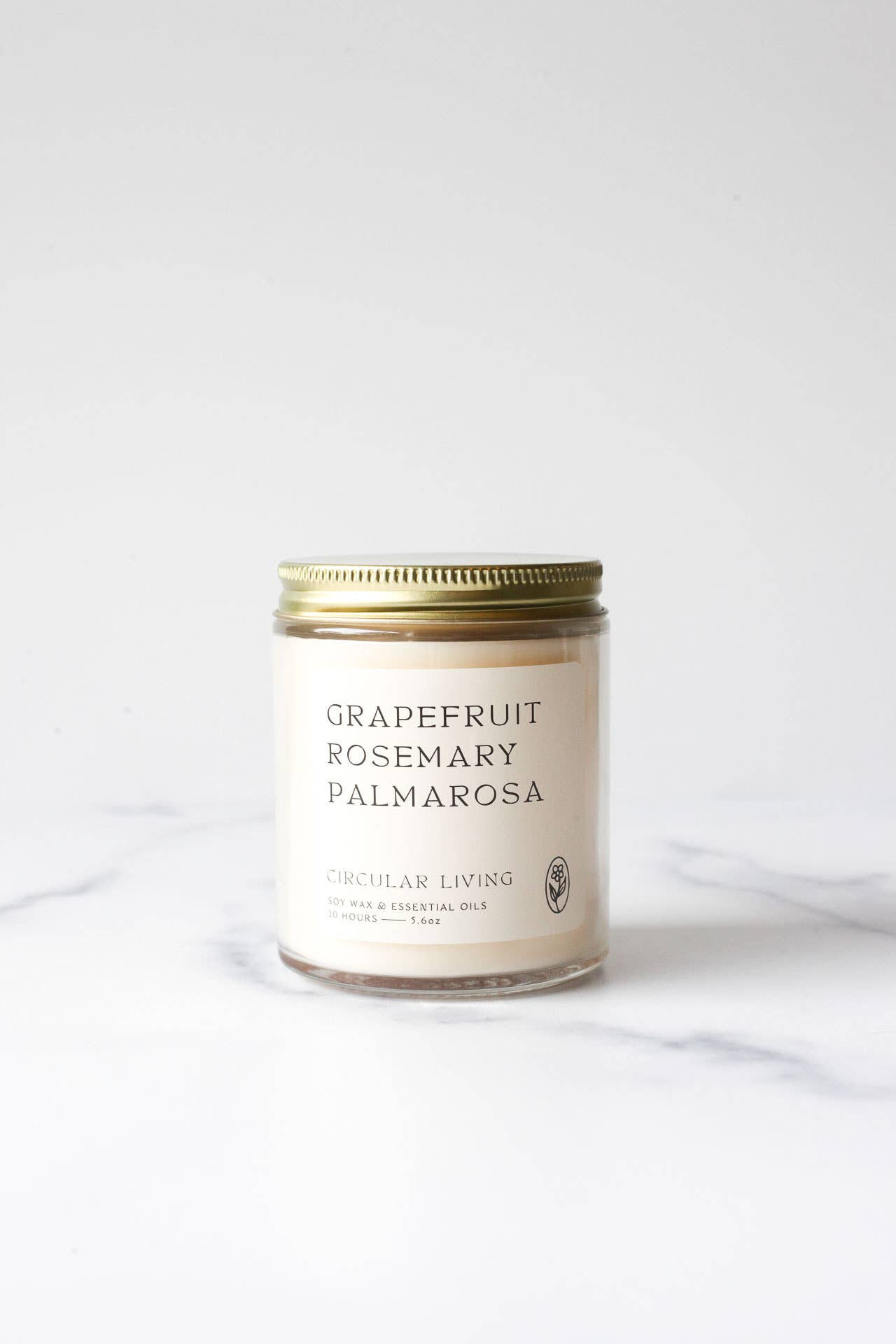 Soy Wax Candle, Grapefruit Rosemary Palmarosa