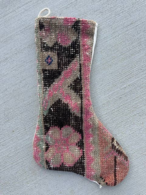 Turkish Vintage Rug Holiday Stocking (15)