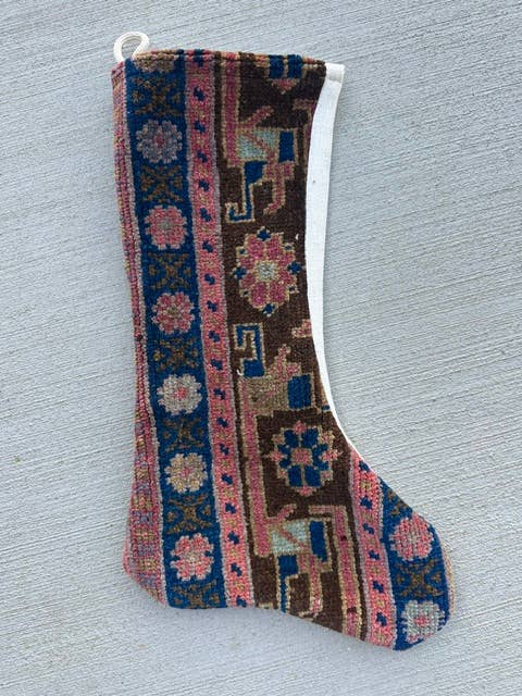 Turkish Vintage Rug Holiday Stocking (38)