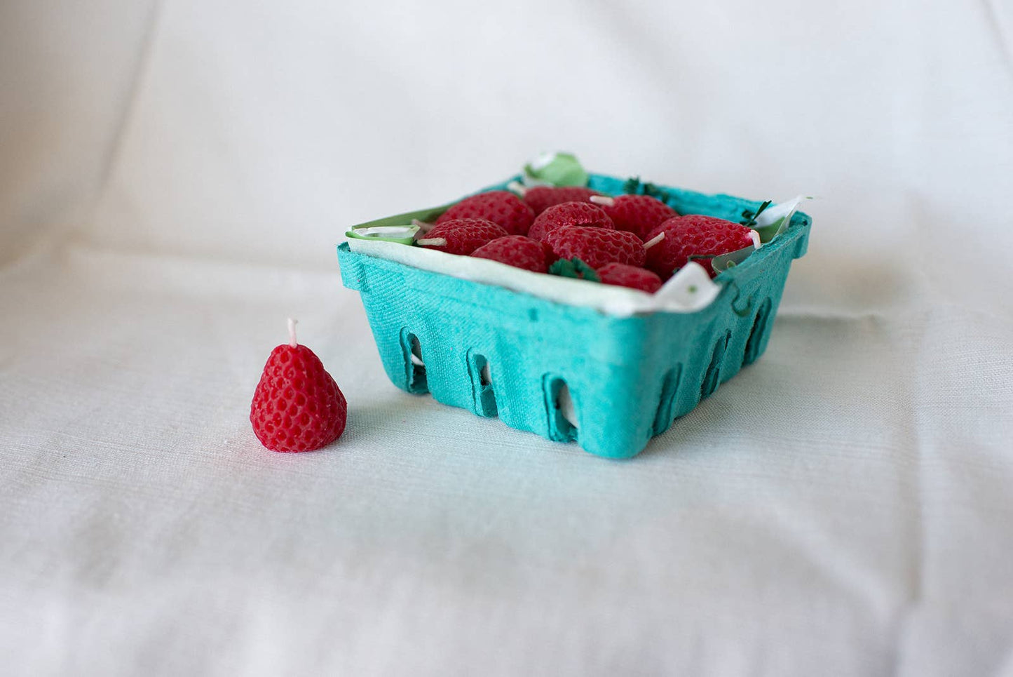 Strawberry Beeswax Birthday Candles